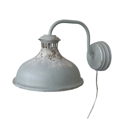 The Opal Wall Lamp is made in iron and this Antique Opal finish gives it a touch of class