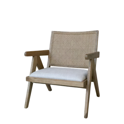 The Comfy Lounge Chair needs no further description as Comfy is what it is. Made of Oak and with a rattan seat and backrest.