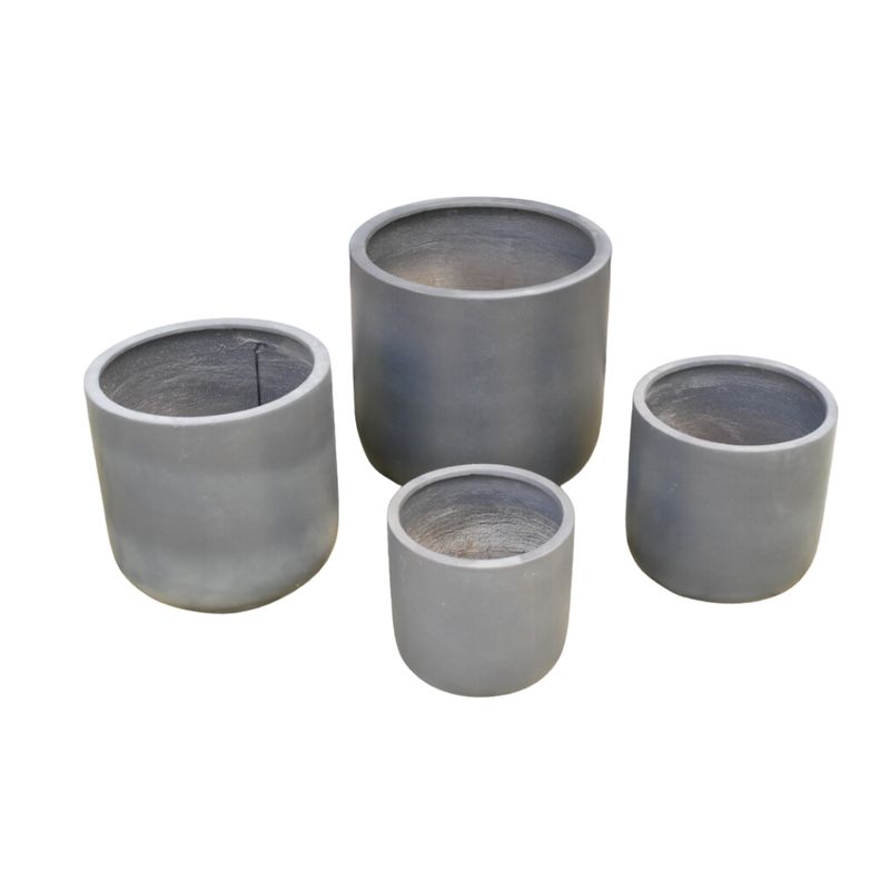 The Tweed Garden Planters - Set of Four A lovely set of four clay planters in an unassuming Tweed finish