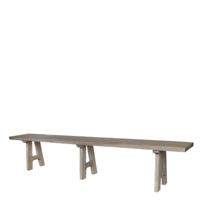 This recycled wood bench is a giant eight feet long bench, and ideal for gatherings or for events.
