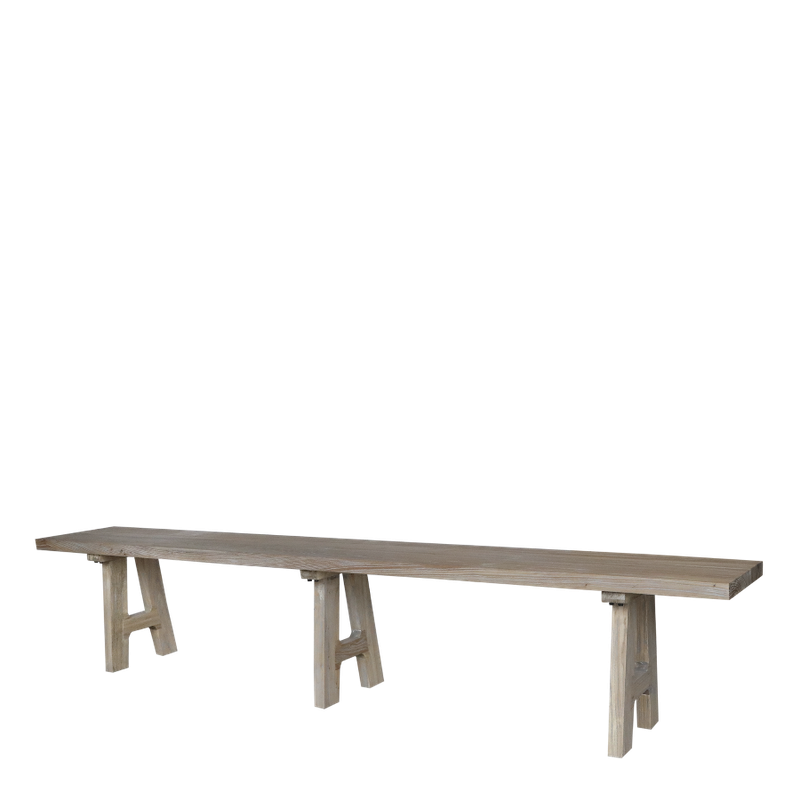 This recycled wood bench is a giant eight feet long bench, and ideal for gatherings or for events.
