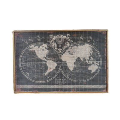 Wooden Framed World Map