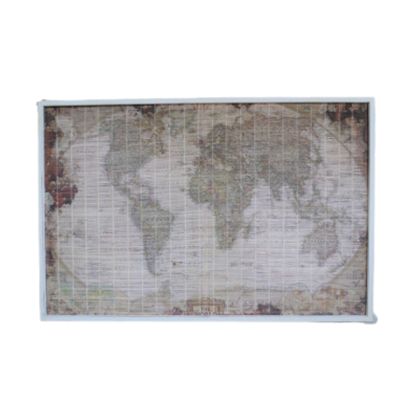 White Framed World Map