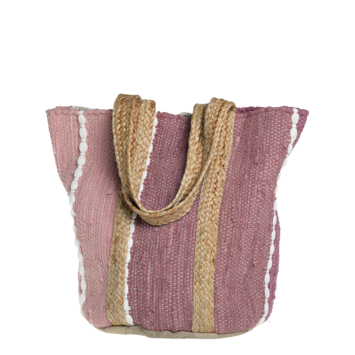 This fashionable Raspberry Bag will soon be your natural 'go-to' bag for its style and practical uses. It's a good size at a height of 60 cm, looks good in a warm raspberry tone, and it's made of recycled yarn too, so you are doing your bit for the planet. 