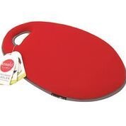 Oval cushion in poppy red finish - cut out handle