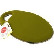 Oval cushion in moss green finish - cut out handle