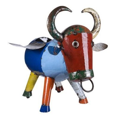 Bruce the Bull is a great metal sculpture made of 100% recycled metal and hand painted. The large Bruce is just under three feet in height and certain to be a hit as a cooler in your place.