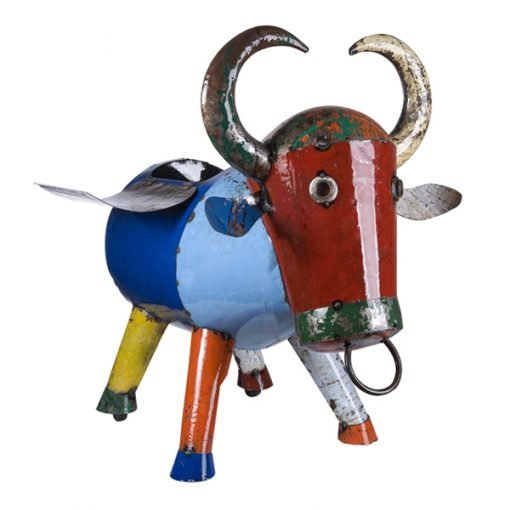 Bruce the Bull is a great metal sculpture made of 100% recycled metal and hand painted. The large Bruce is just under three feet in height and certain to be a hit as a cooler in your place.