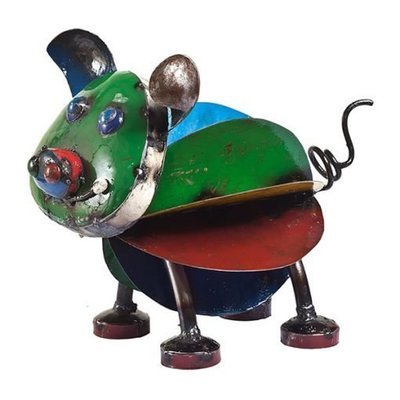 Pete the Pig is a friendly and colourful metal sculpture made from parts of metal liquid drums.