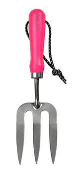 It's so easy to lose a hand fork in the garden, but not with this bright pink handle.