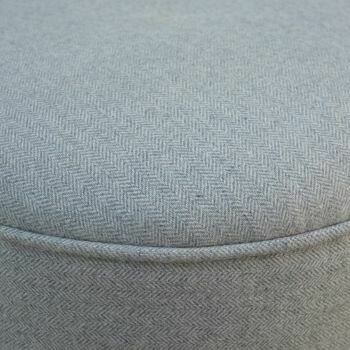Grey Tweed Round Footstool