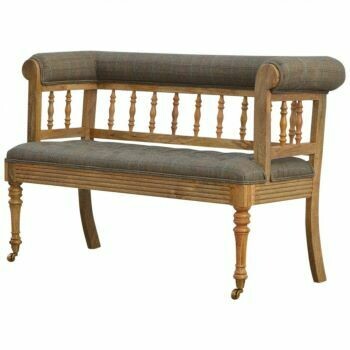 Multi Tweed Deep Button Hallway Bench Multi Tweed Deep Button Hallway Bench