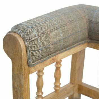 ​Multi Tweed Deep Button Hallway Bench