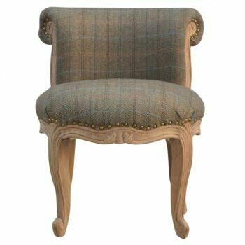 Multi Tweed French Chair The Petite Chair is finished in our popular Multi Tweed fabric, and so looks good in every setting.