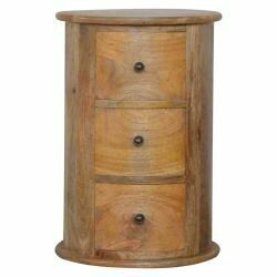 Drum Chest of Drawers - Oak Finish Oak Finish Drum Chest
Circular Drawer Unit in Oak Finish.
Three Drawers