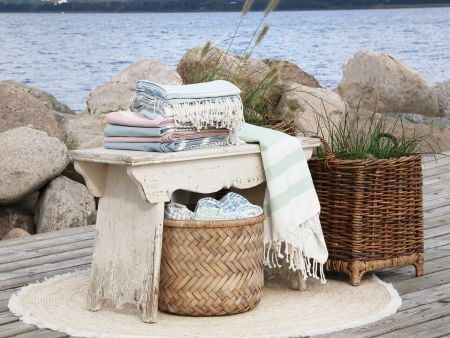 Wooden French Bench in Off White