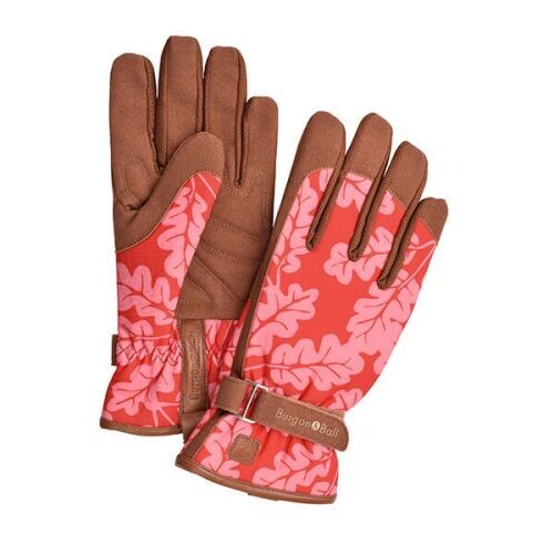Love the Glove...Ladies Oak Leaf Poppy Gardening Gloves