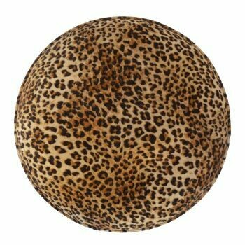 Leopard Round Velvet Footstool with nordic style legs