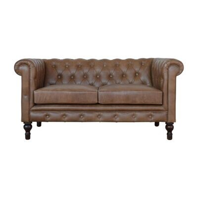 If your preference is for leather, then this brown leather Chesterfield sofa will surely tick all the boxes