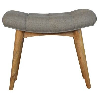 Grey Tweed Curved Bench Grey Tweed Curved Bench