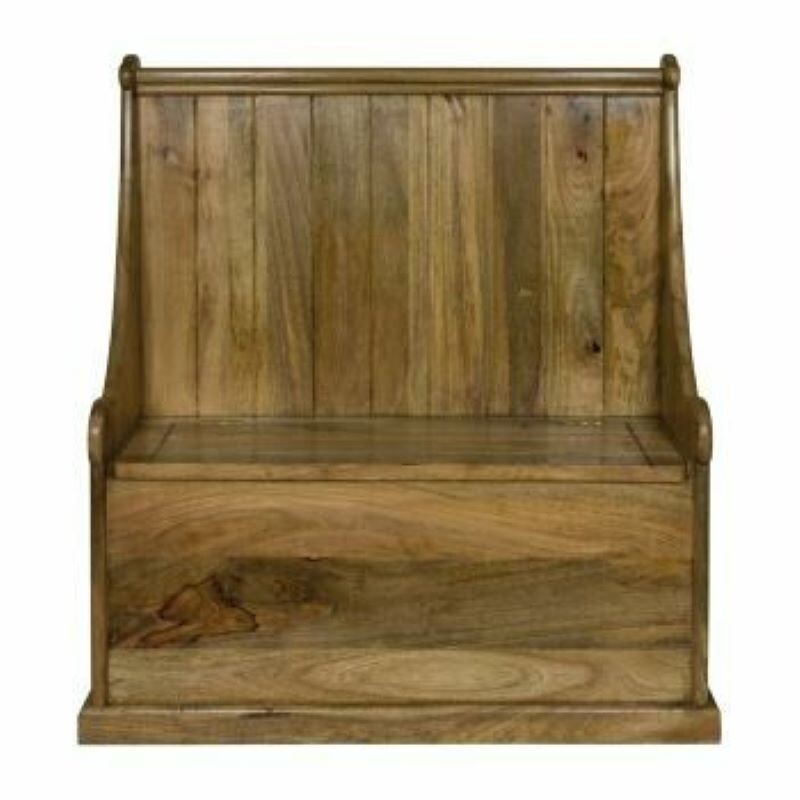 Granary Royale Monk Bench Solid wooden monk bench with high back and storage seat