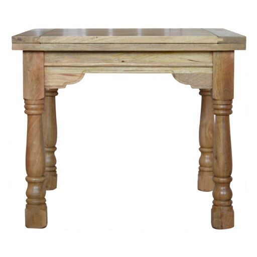 Solid wood oblong dining table with butterfly extension
