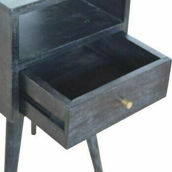 One craftsman made drawer underneath a storage cavity to provide an easy access space.