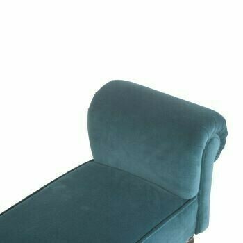 Teal Velvet Bedroom Bench with Turned Feet