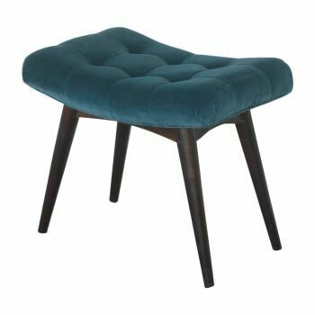 Teal Velvet Curved Bench