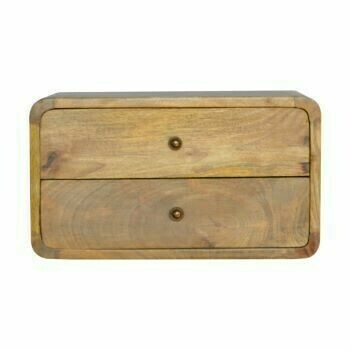 Canterbury Wall Mounted Bedside Cabinet.  Two Drawers