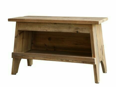 French Bench with Shelf This is a really well made bench/ shelf unit that can be used for a multitude of purposes around the home.
It is sturdily built from fir wood and is finished in a natural colouring.