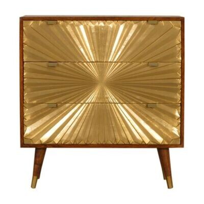 Nile Gold Chest of Drawers The Nile Chest of Drawers gives opulence the front seat- although the two deep drawers are very good too!
