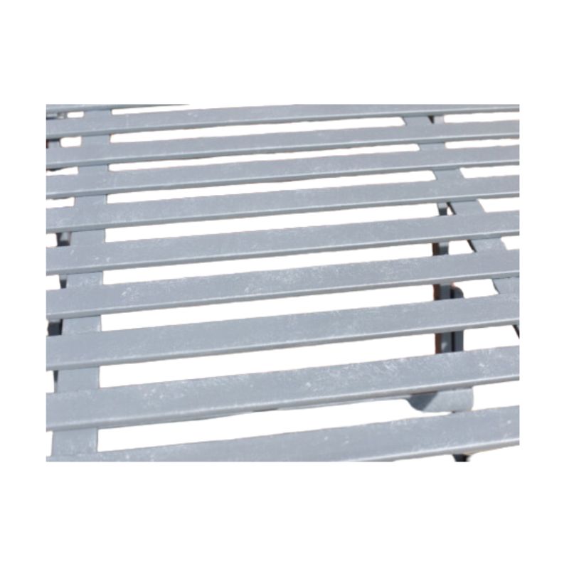 A high quality metal patio set finished in an Industrial Grey colour. 