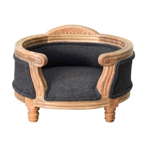 Carved Battleship Tweed Pet Bed Carved Battleship Tweed Pet Bed