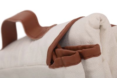 Large Classic Cream Picnic Blanket with Tan Edging and Handle