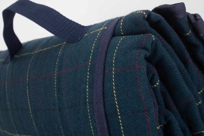 Luxury Blue Tweed Picnic Blanket