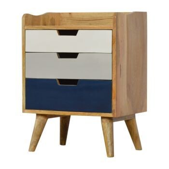 Navy White Gradient Bedside Cabinet