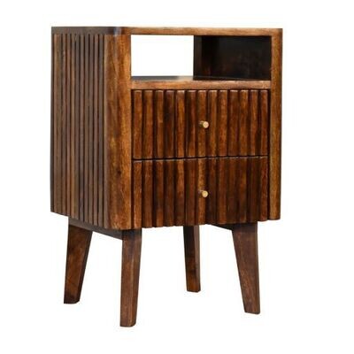 Two drawers and an open compartment too.