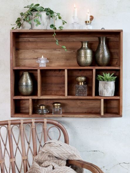 A useful shelf unit, just handy for bits and pieces, and the natural recycled wood finish will complement most decor.