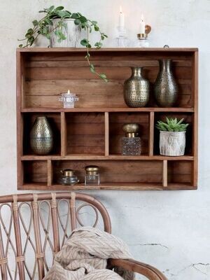 A useful shelf unit, just handy for bits and pieces, and the natural recycled wood finish will complement most decor.