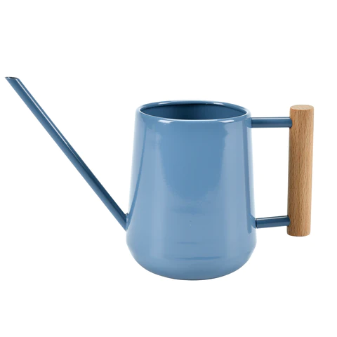 Burgon & Ball Indoor Watering Can - Heritage Blue Heritage blue indoor watering just with wooden handle