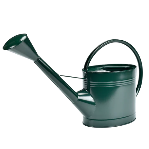 Burgon & Ball 9Lt Waterfall Watering Can -Racing Green Racing Green Metal Garden Watering Can with Rose and spout support with up and over thin handle