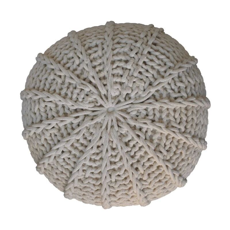 Cable Design Pouffe
Cream Finish
Vertical sections from central spool