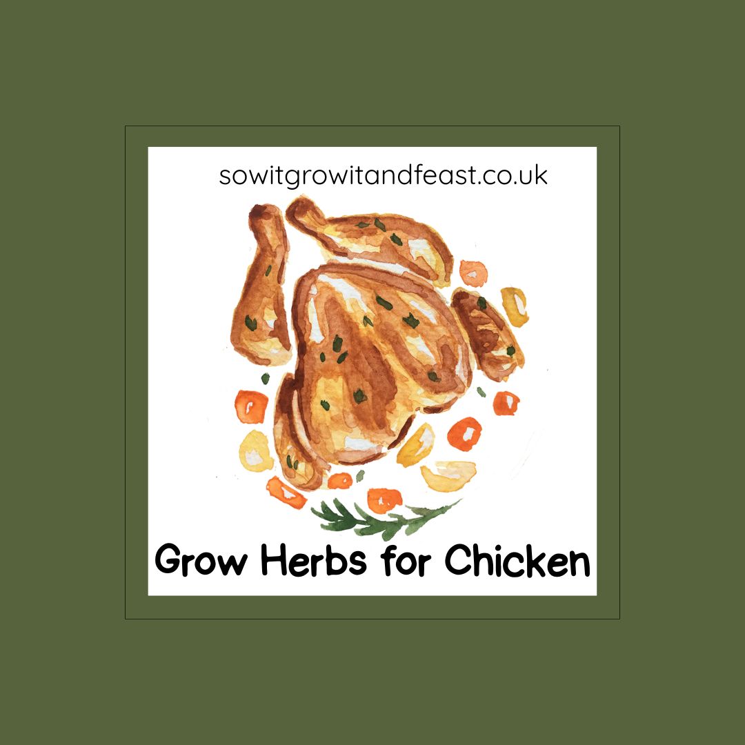 Grow Herbs for Chicken.  Image:  roast chicken with herbs