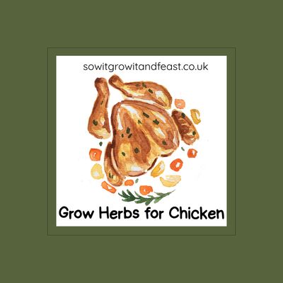 Grow Herbs for Chicken.  Image:  roast chicken with herbs