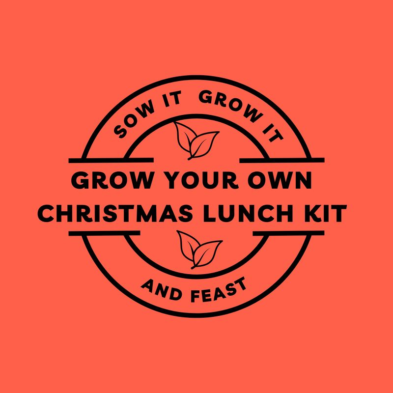 Circular Ink Stamp Product Logo for Grow Your Own Christmas Lunch Kit.  sowitgrowitandfeast.co.uk