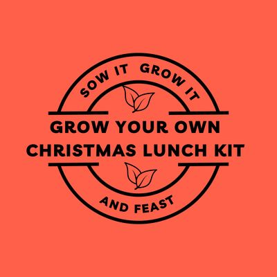 Circular Ink Stamp Product Logo for Grow Your Own Christmas Lunch Kit.  sowitgrowitandfeast.co.uk