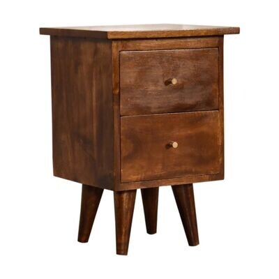 Here you can see how the cabinet front and side view will look next to your bed.
