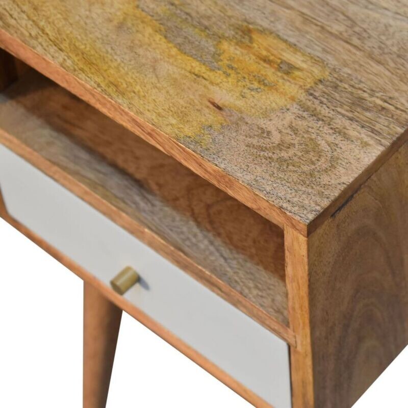 Tonic Hand Painted Open Bedside Table - Cloud Blue