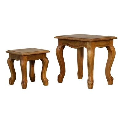 Lacey Oak Finish Nesting Tables
Set of Two
Carved Legs